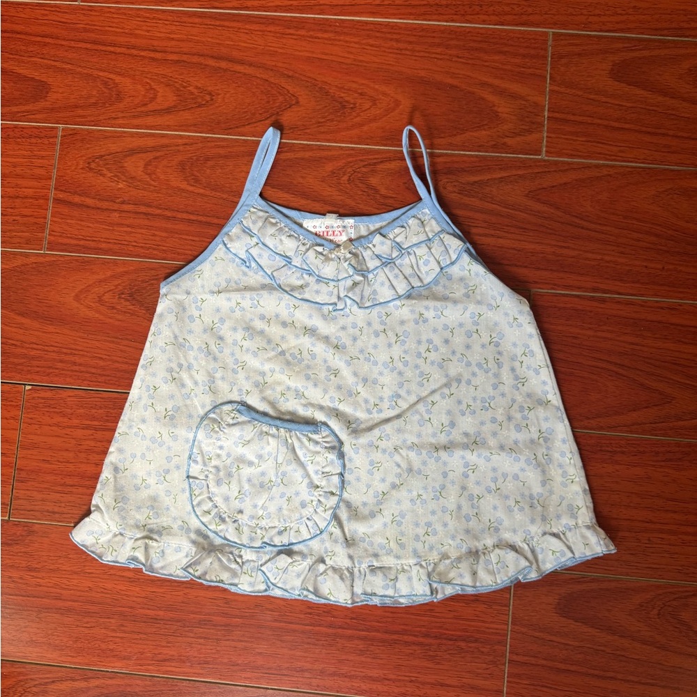 Floral Blue Kids Tank Top